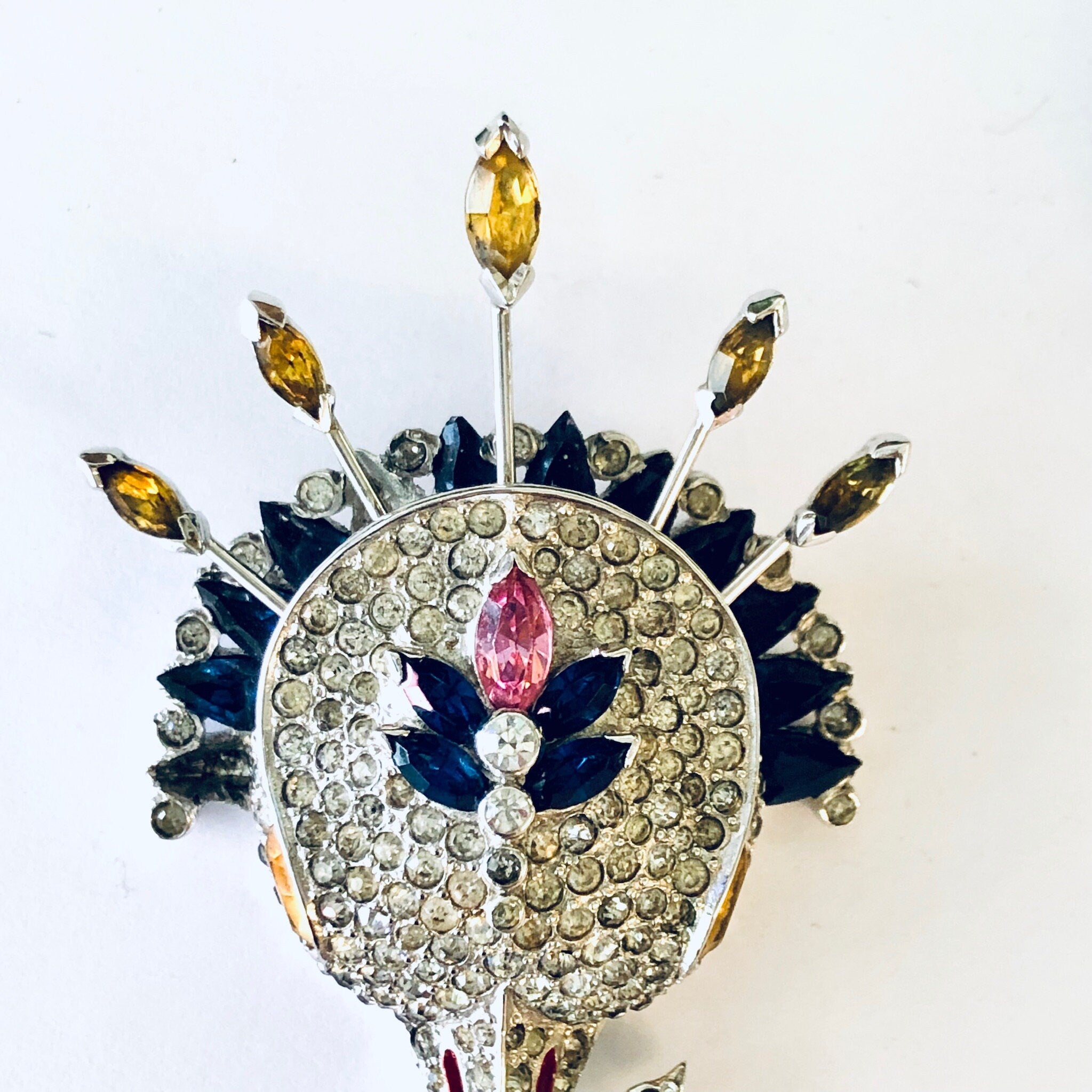 Vintage Mazer Brooch, Rhinestone Mazer Brooch, Vintage Pin, Designer Brooch, Signed Mazer Brooch, Rhinestone Jewelry, Vintage Jewelry, Mazer