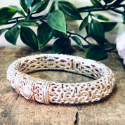 Vintage Bracelet, Silver Bracelet, Bangle Bracelet, Cuff Bracelet, Vintage Jewelry, Gold Accents, Unique Jewelry, Hinged Bangle, Unique 925