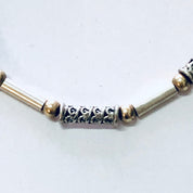 Vintage Bracelet, Silver Bracelet, Link Bracelet, Vintage Jewelry, Unique Bracelet, Gold Accents, Thin Bracelet, 925 Bracelet, Anniversary