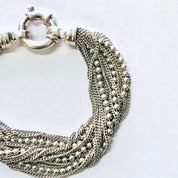 Vintage Bracelet, Silver Bracelet, Chain Bracelet, Multi Stranded Bracelet, Ball Chain Bracelet, Vintage jewelry, Unique Bracelet, 925