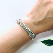 Vintage Bracelet, Silver Bracelet, Chain Bracelet, Multi Stranded Bracelet, Ball Chain Bracelet, Vintage jewelry, Unique Bracelet, 925