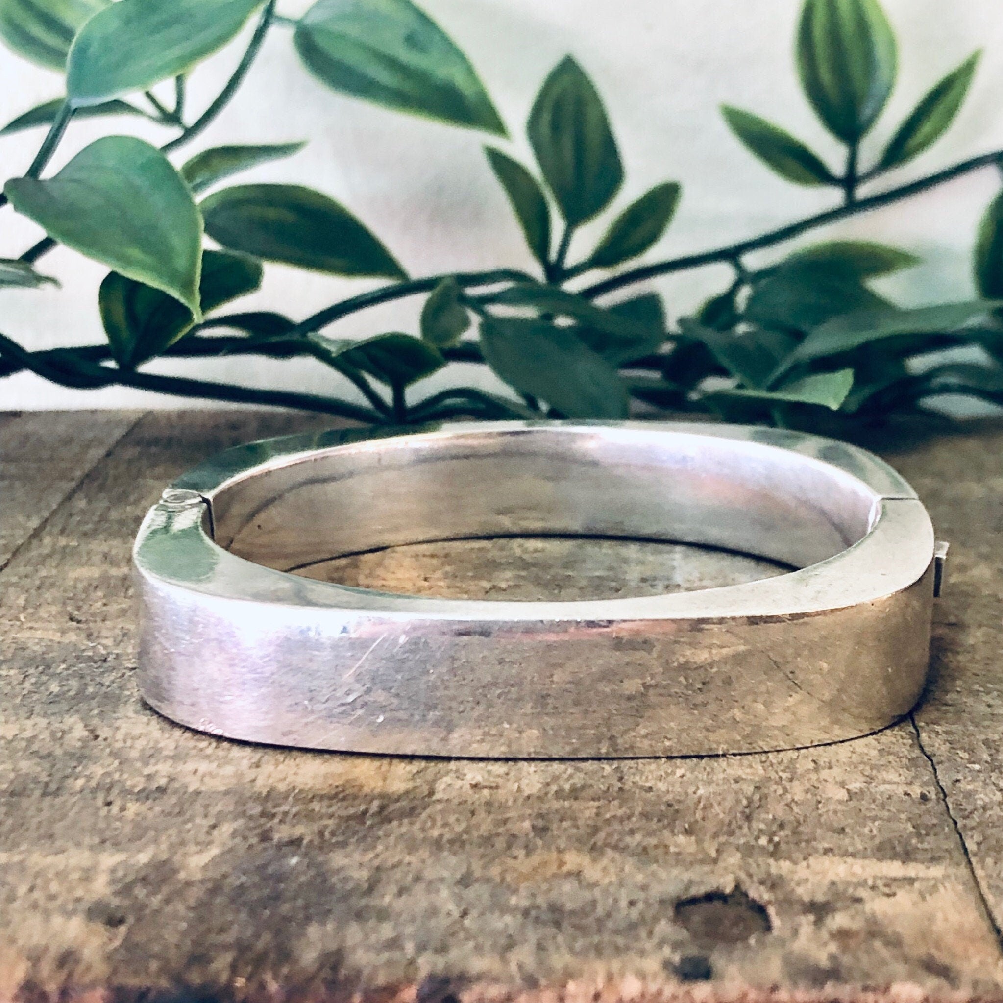 Vintage Bracelet, Silver Bracelet, Unique Jewelry, Minimalist Bracelet, Vintage Jewelry, Square Shaped Bracelet, Bangle Bracelet, 925 Cuff