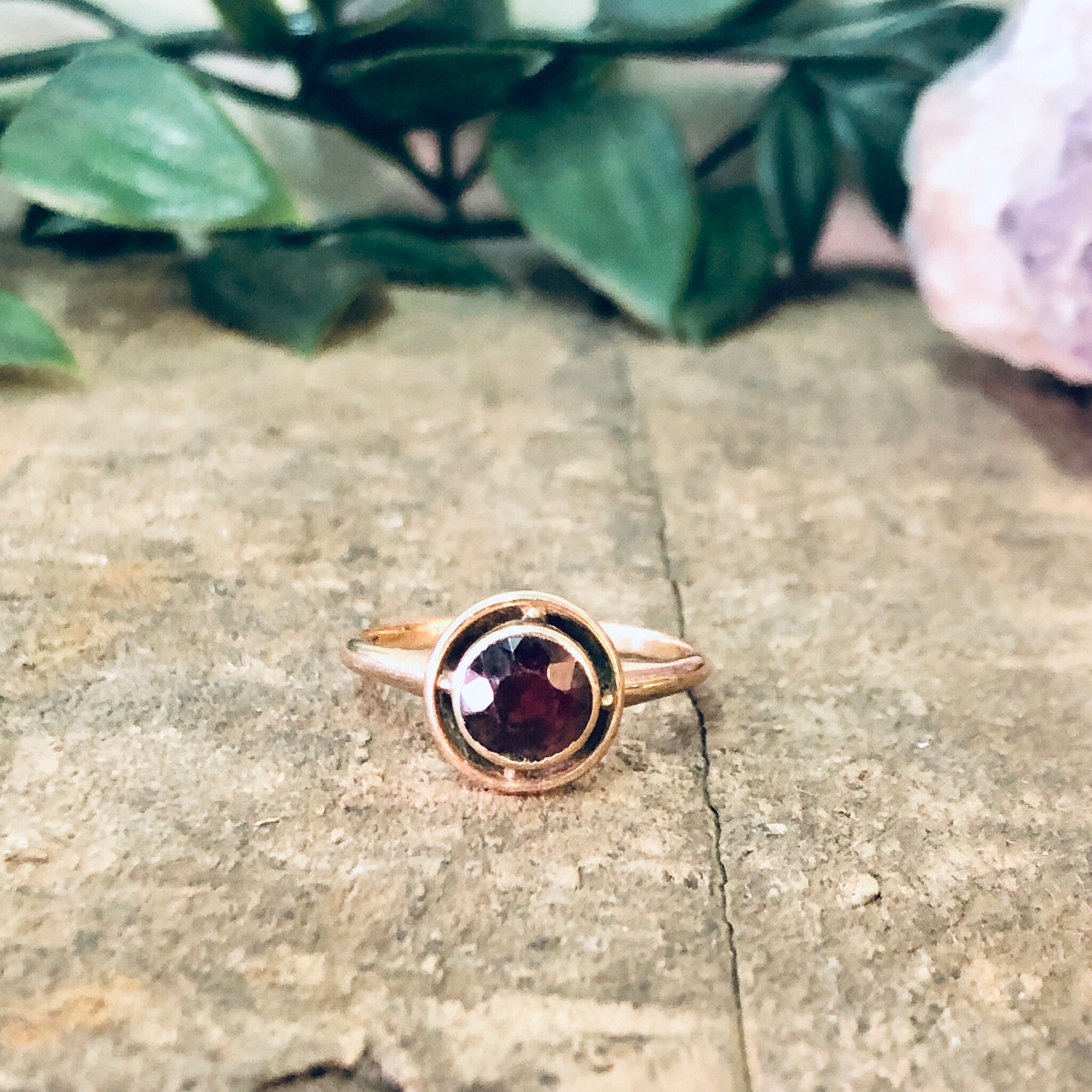 Vintage Ring, Gold Ring, 10K Gold Ring, 10K Gold, Gold Jewelry, Vintage Jewelry, Engagement Ring, Promise Ring, Garnet Ring, Red and Gold