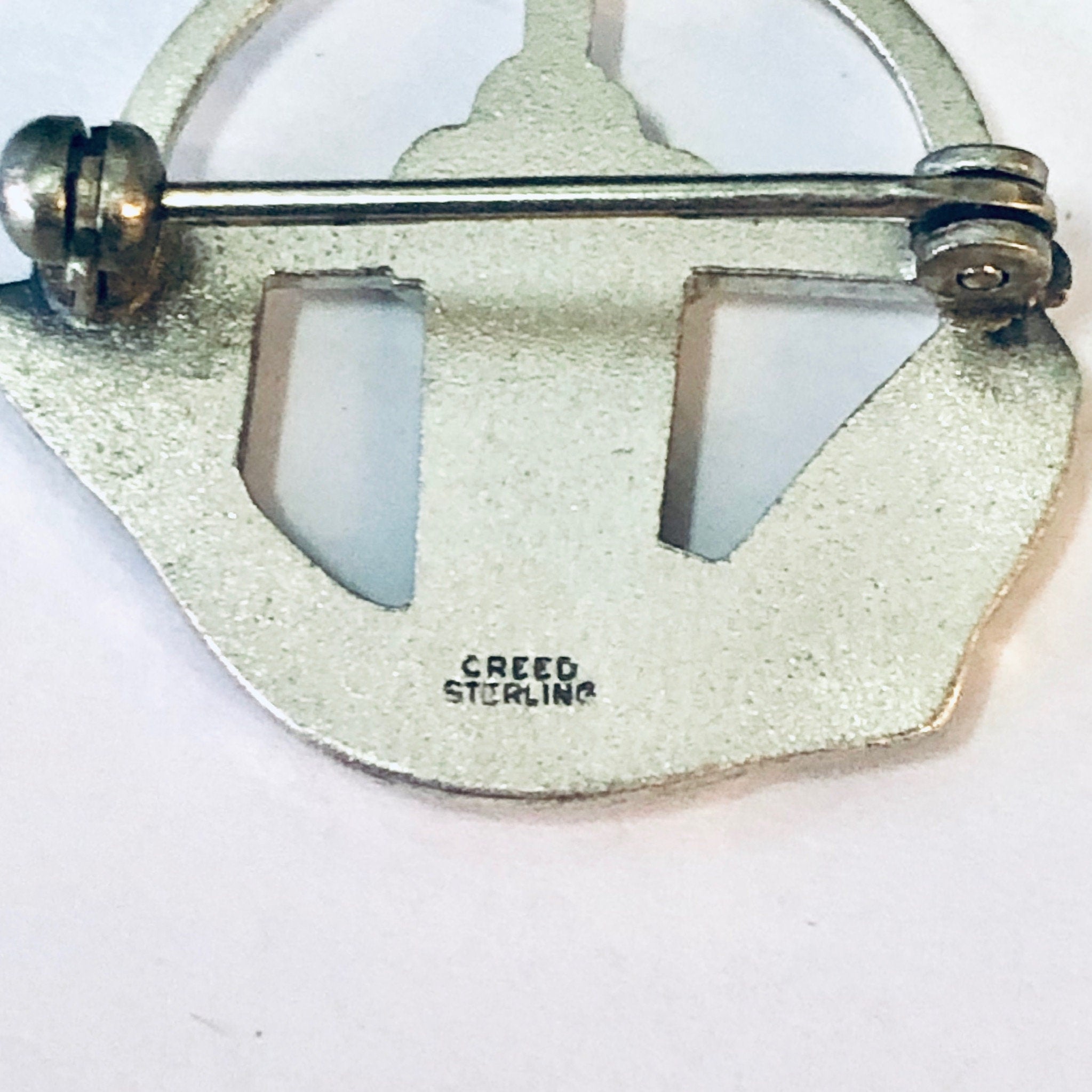 Vintage Pin, Religious Jewelry, Silver Pin, Christian Symbol Pin, Fish Pin, Basket Pin, Cross Pin, Creed Sterling, 925 Pin, Fish Pendant,