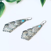 Vintage Earrings, Silver Earrings, Turquoise Earrings, Dangle Earrings, Drop Earrings, Silver and Blue, Vintage Jewelry, 925 Earrings, Blue