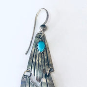 Vintage Earrings, Silver Earrings, Turquoise Earrings, Dangle Earrings, Drop Earrings, Silver and Blue, Vintage Jewelry, 925 Earrings, Blue
