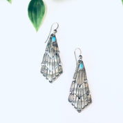 Vintage Earrings, Silver Earrings, Turquoise Earrings, Dangle Earrings, Drop Earrings, Silver and Blue, Vintage Jewelry, 925 Earrings, Blue