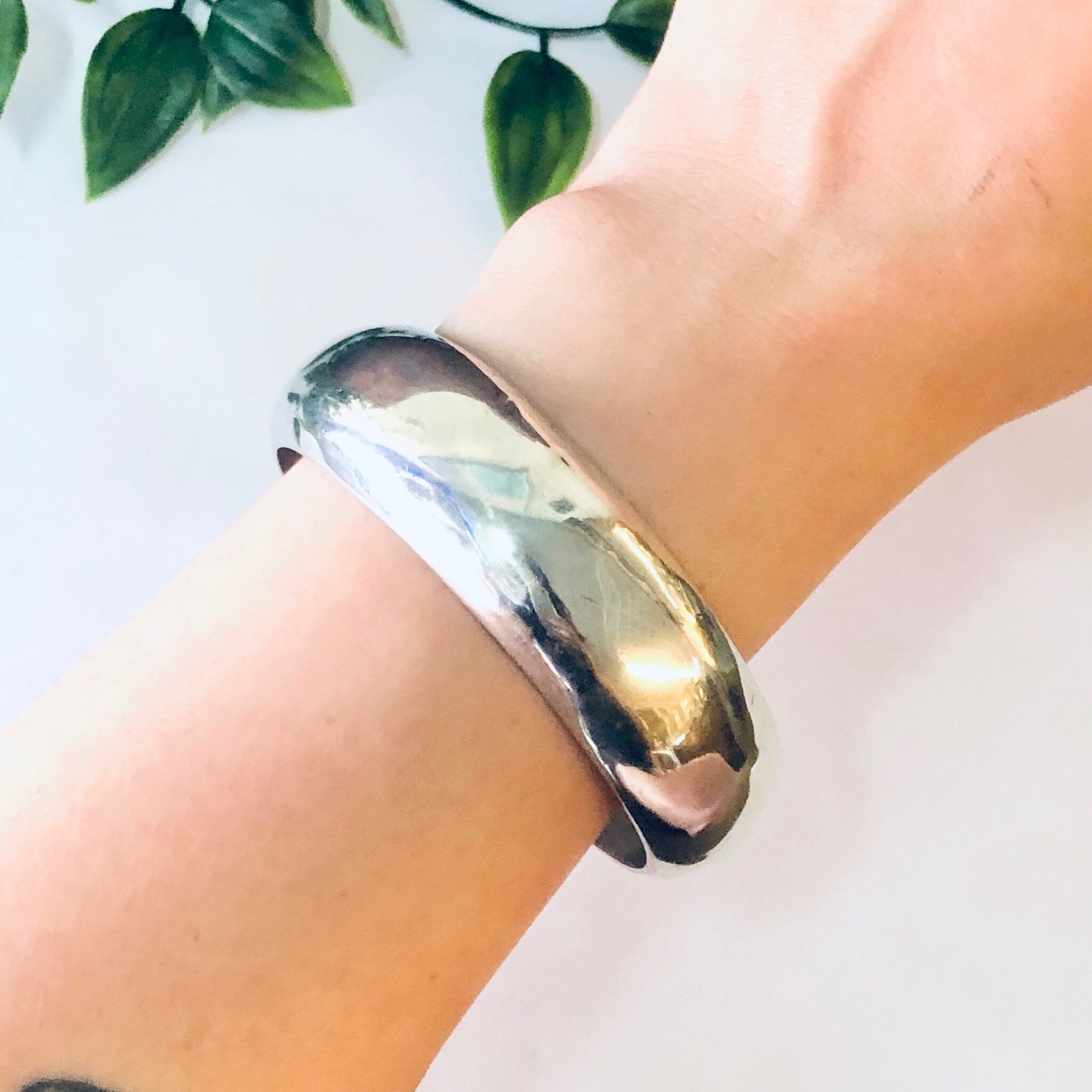 Vintage Bracelet, Silver Bracelet, Silver Bangle, Simple Jewelry, Statement Jewelry, Stacking Bracelet, Vintage Jewelry, Thick Bracelet, 925