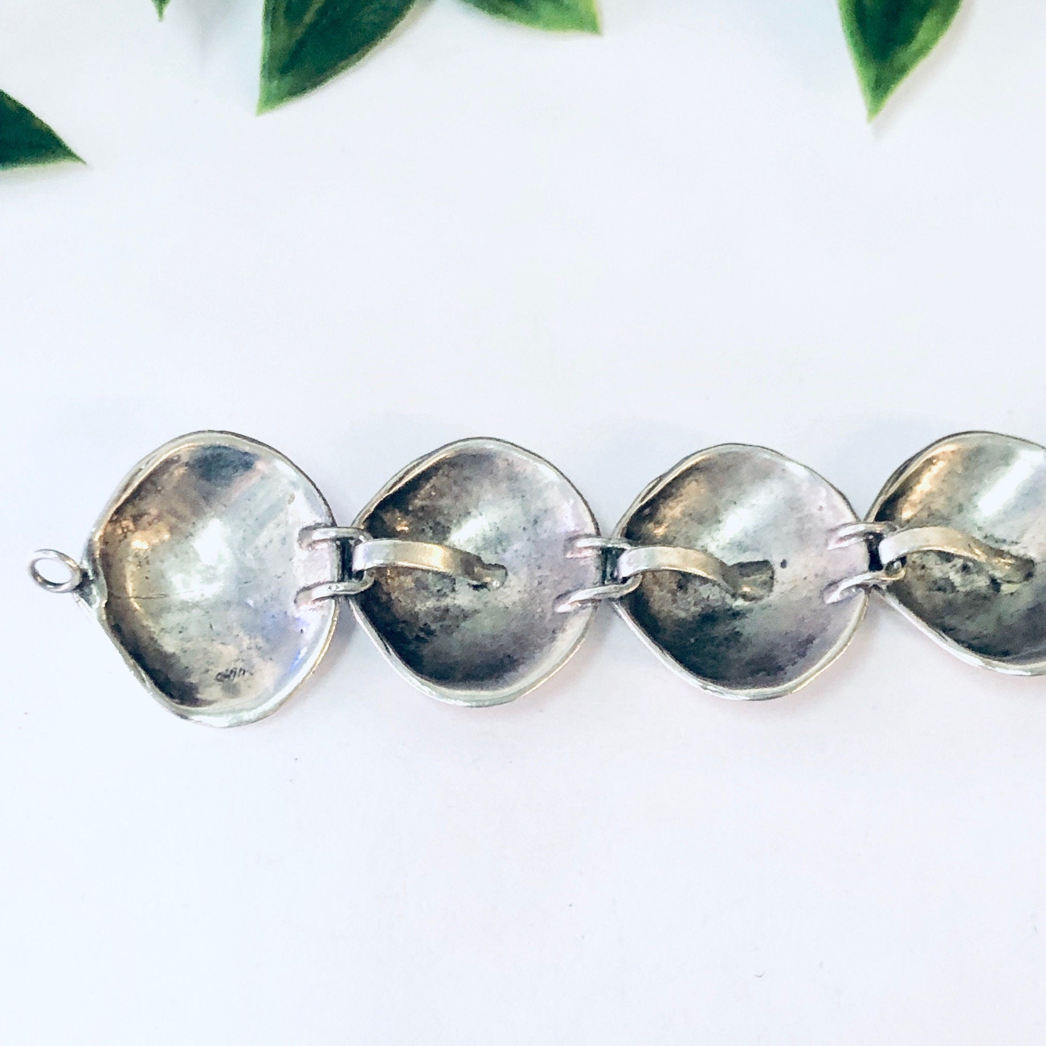 Vintage Bracelet, Link Bracelet, Silver Bracelet, Shell Design Bracelet, Small Bracelet, Vintage Jewelry, Unique Style, Unique Design, 925