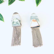 Vintage Earrings, Clip On Earrings, Fringe Earrings, Fringe Jewelry, Unique Jewelry, Silver Earrings, Made in Italy, Unique Design, 925