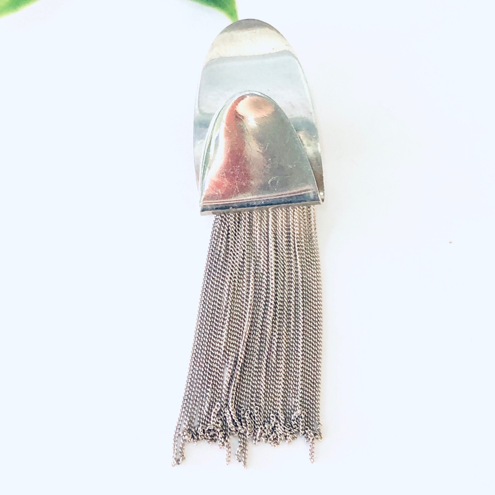 Vintage Earrings, Clip On Earrings, Fringe Earrings, Fringe Jewelry, Unique Jewelry, Silver Earrings, Made in Italy, Unique Design, 925