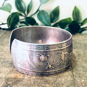 Vintage Bracelet, Cuff Bracelet, Silver Bracelet, Silver Jewelry, Unique Jewelry, Vintage Jewelry, Thick Cuff, Bird Jewelry, 925 Bracelet