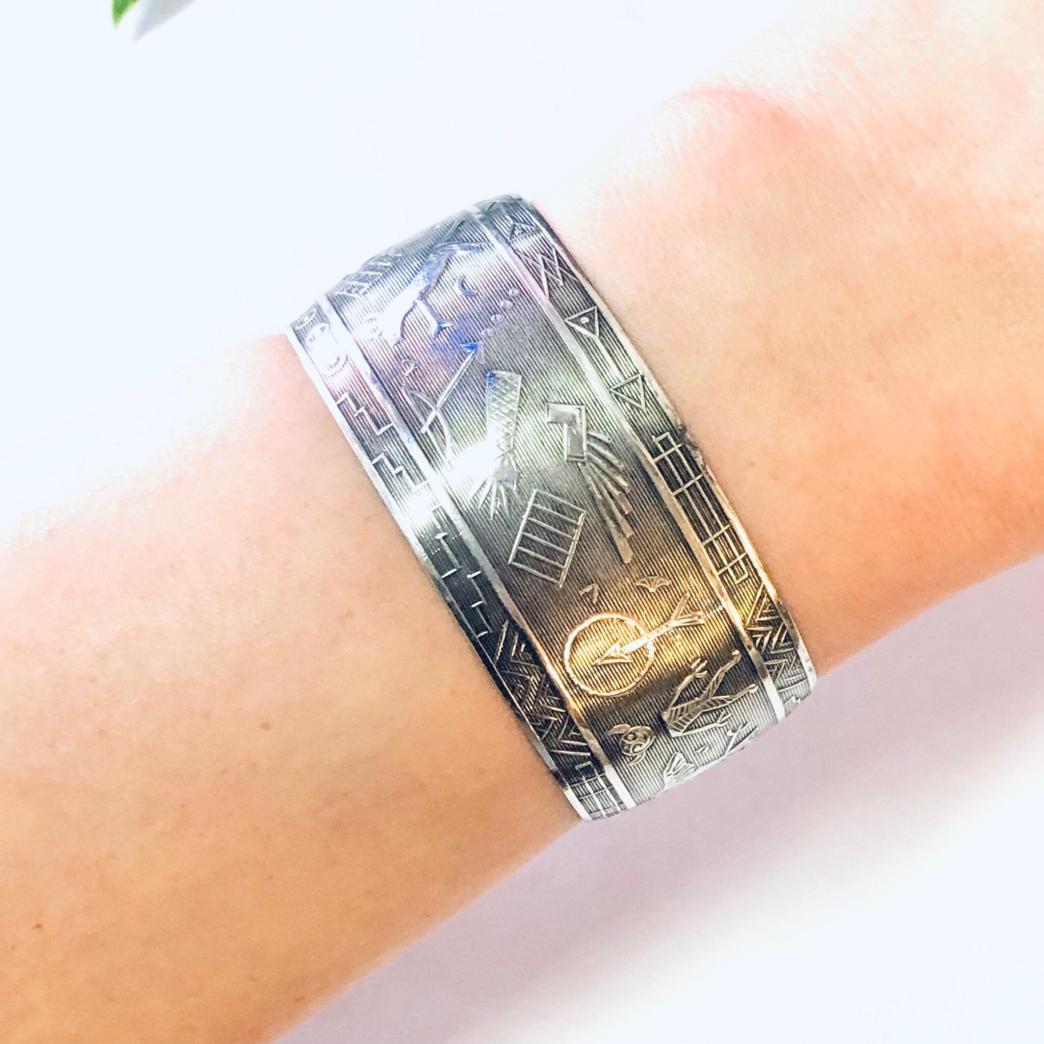 Vintage Bracelet, Cuff Bracelet, Silver Bracelet, Silver Jewelry, Unique Jewelry, Vintage Jewelry, Thick Cuff, Bird Jewelry, 925 Bracelet