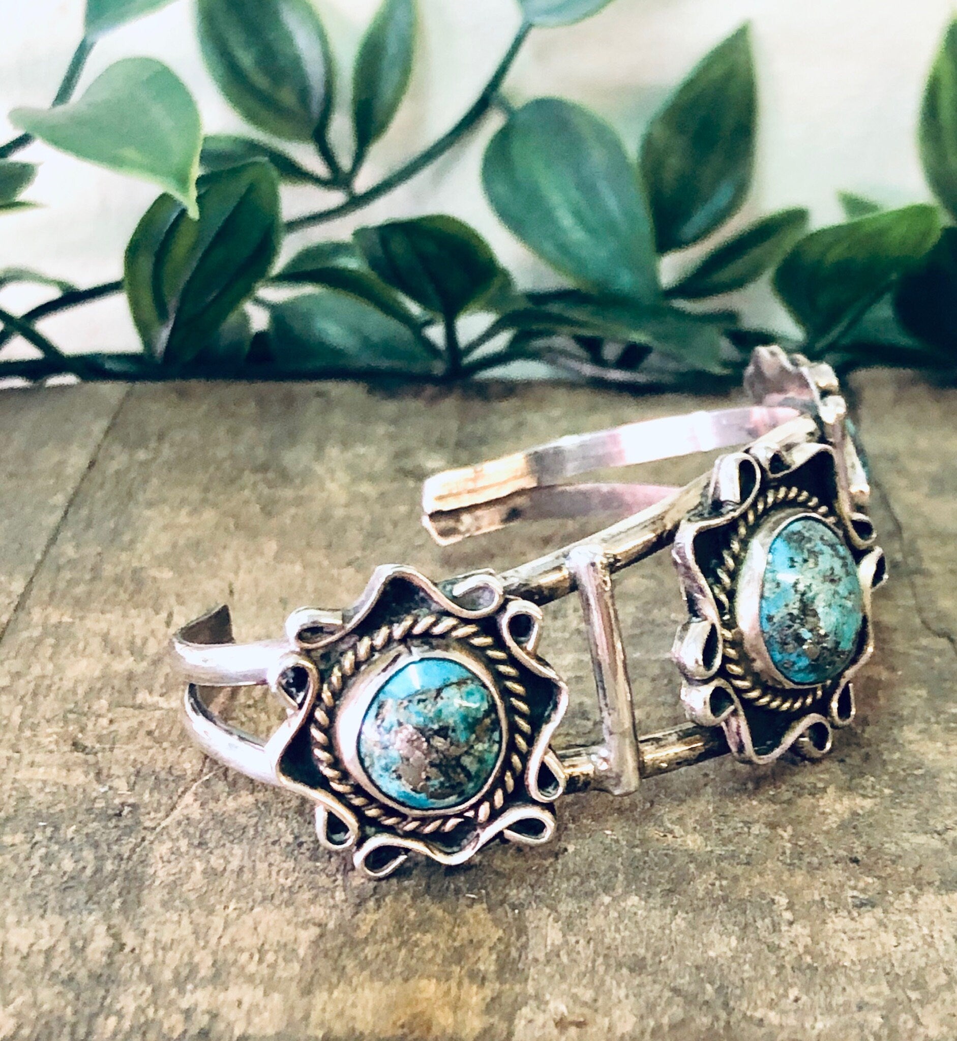 Vintage Bracelet, Silver Bracelet, Cuff Bracelet, Southwestern Style, Boho Jewelry, Bohemian Bracelet, Turquoise Cuff, Blue Stones, 925 Cuff