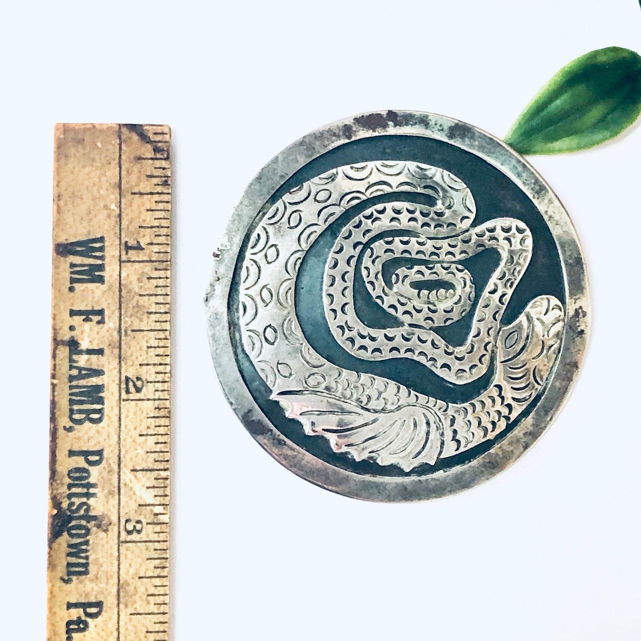 Vintage Pendant, Silver Pendant, Snake Jewelry, Dragon Jewelry, Large Pendant, Vintage Necklace, Unique Jewelry, Round Pendant, 925 Pendant