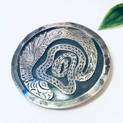 Vintage Pendant, Silver Pendant, Snake Jewelry, Dragon Jewelry, Large Pendant, Vintage Necklace, Unique Jewelry, Round Pendant, 925 Pendant