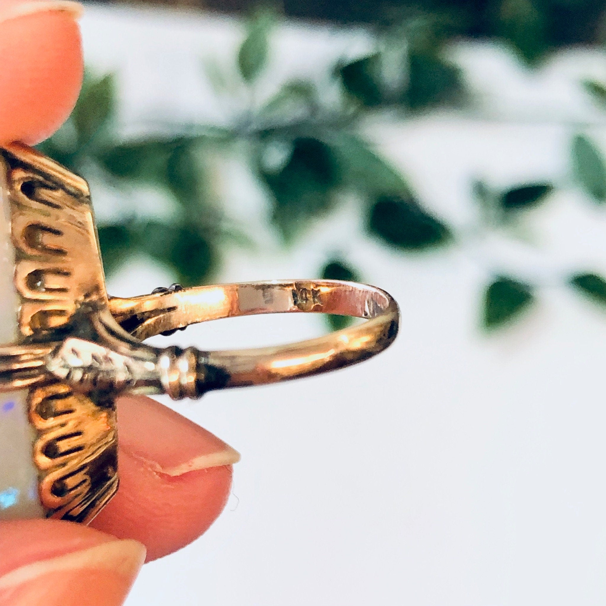 Vintage Ring, Gold Ring, Opal Ring, Opal Jewelry, 14K Gold Ring, Yellow Gold Jewelry, Engagement Ring, October Birthstone, Vintage Jewelry