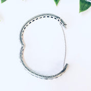 Vintage Bracelet, Silver Bracelet, Bangle Bracelet, Vintage Jewelry, Unique Jewelry, Faux Diamond Bangle, Bridal Jewelry, 925 Bracelet,
