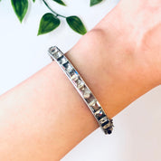 Vintage Bracelet, Silver Bracelet, Bangle Bracelet, Vintage Jewelry, Unique Jewelry, Faux Diamond Bangle, Bridal Jewelry, 925 Bracelet,