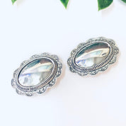 Vintage Earrings, Silver Earrings, Concho Earrings, Unique Jewelry, Clip On Earrings, Large Earrings, Taxco Jewelry, Taxco Earrings, 925
