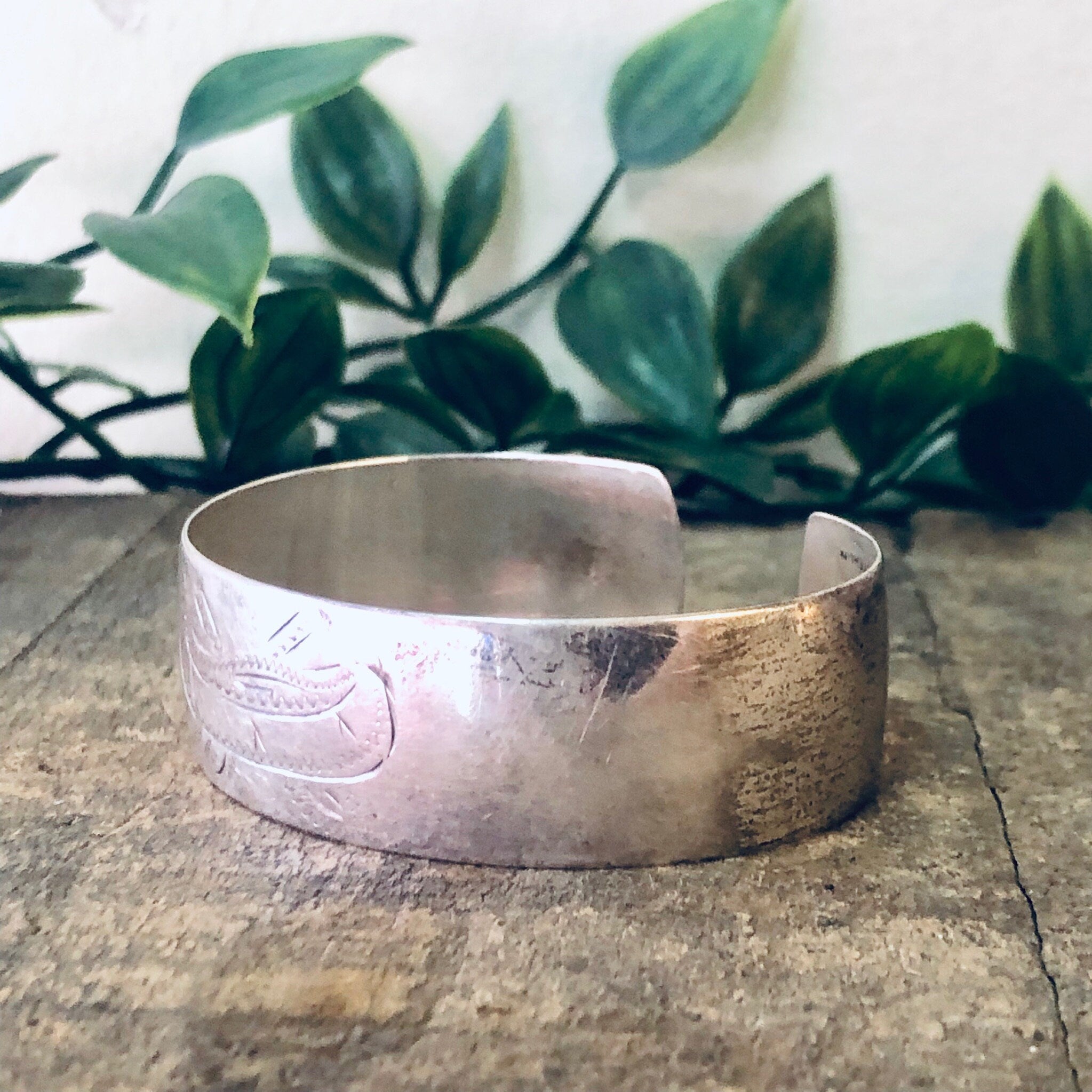 Vintage Bracelet, Silver Cuff, Vintage Cuff, Etched Bracelet, Unique Jewelry, Simple Cuff, Cuff Bracelet, Small Cuff, Vintage Jewelry, 925