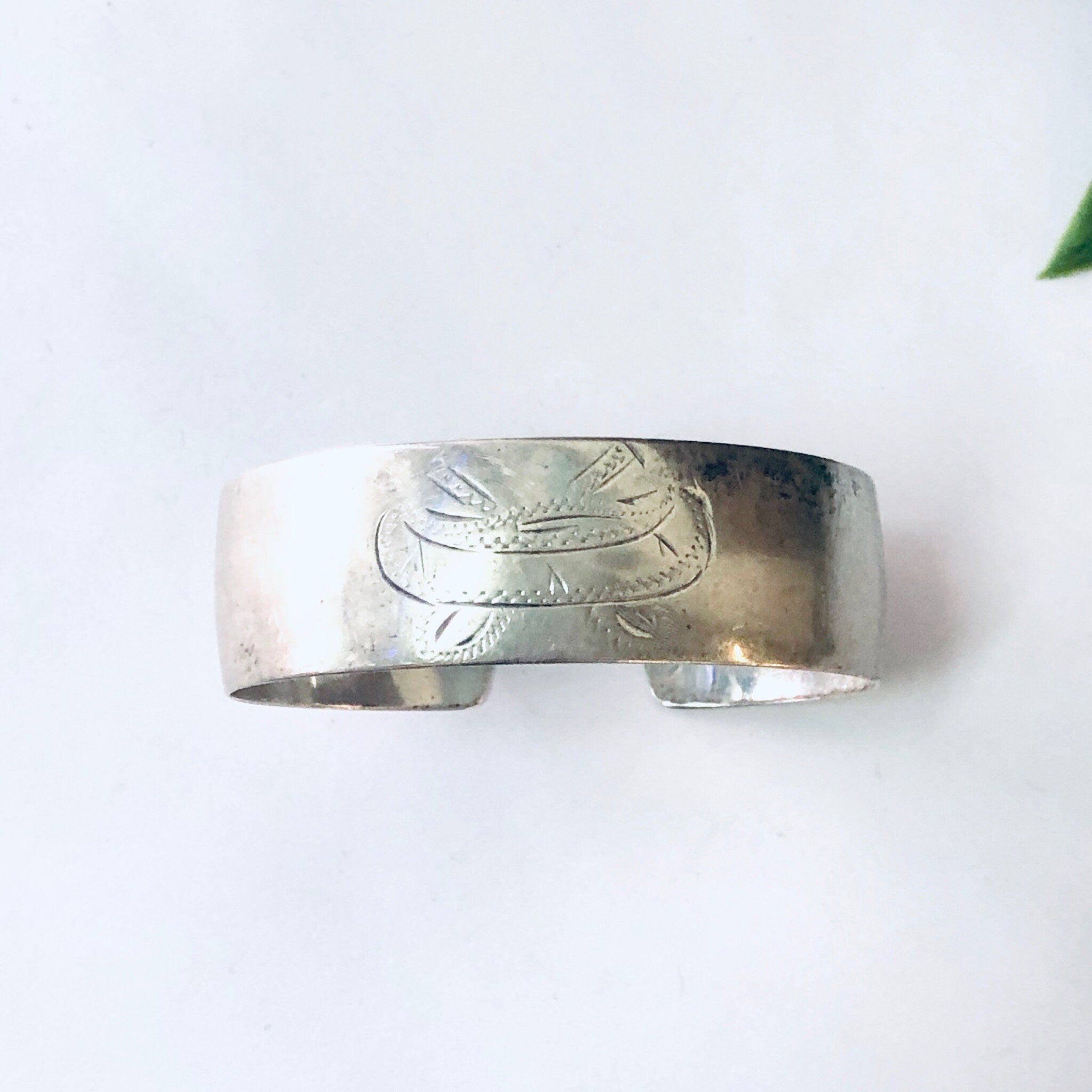 Vintage Bracelet, Silver Cuff, Vintage Cuff, Etched Bracelet, Unique Jewelry, Simple Cuff, Cuff Bracelet, Small Cuff, Vintage Jewelry, 925