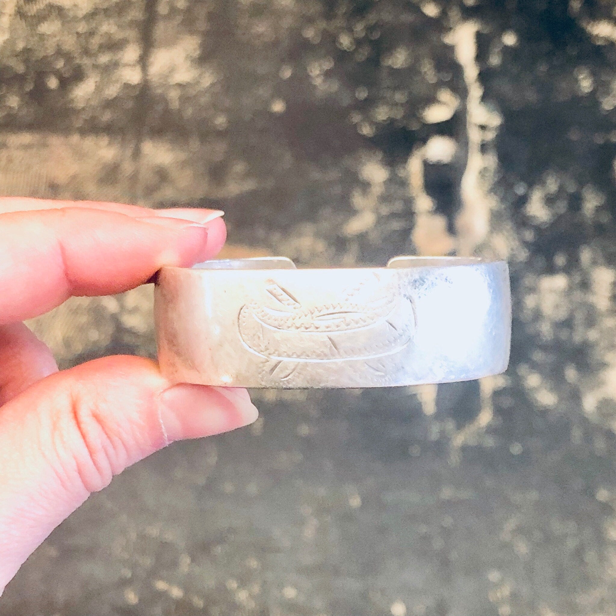 Vintage Bracelet, Silver Cuff, Vintage Cuff, Etched Bracelet, Unique Jewelry, Simple Cuff, Cuff Bracelet, Small Cuff, Vintage Jewelry, 925