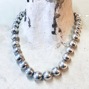 Vintage Necklace, Silver Necklace, Silver Beads, Hollow Silver Beads, Statement Jewelry, Unique Necklace, Large Beads, Beaded Jewelry, 925