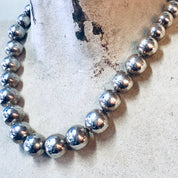 Vintage Necklace, Silver Necklace, Silver Beads, Hollow Silver Beads, Statement Jewelry, Unique Necklace, Large Beads, Beaded Jewelry, 925