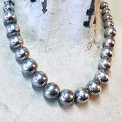 Vintage Necklace, Silver Necklace, Silver Beads, Hollow Silver Beads, Statement Jewelry, Unique Necklace, Large Beads, Beaded Jewelry, 925