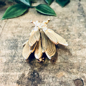 Vintage Brooch, Hattie Carnegie Trembler Brooch, Trembler Bee Pin, Gold Toned Brooch, Bee Jewelry, Rhinestone Brooch, Vintage Jewelry, Gold