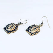 Vintage Earrings, Dangle Earrings, Statement Jewelry, Vintage Jewelry, Head Earrings, Goddess Jewelry, Face Earrings, Pierced Ears, Buddha