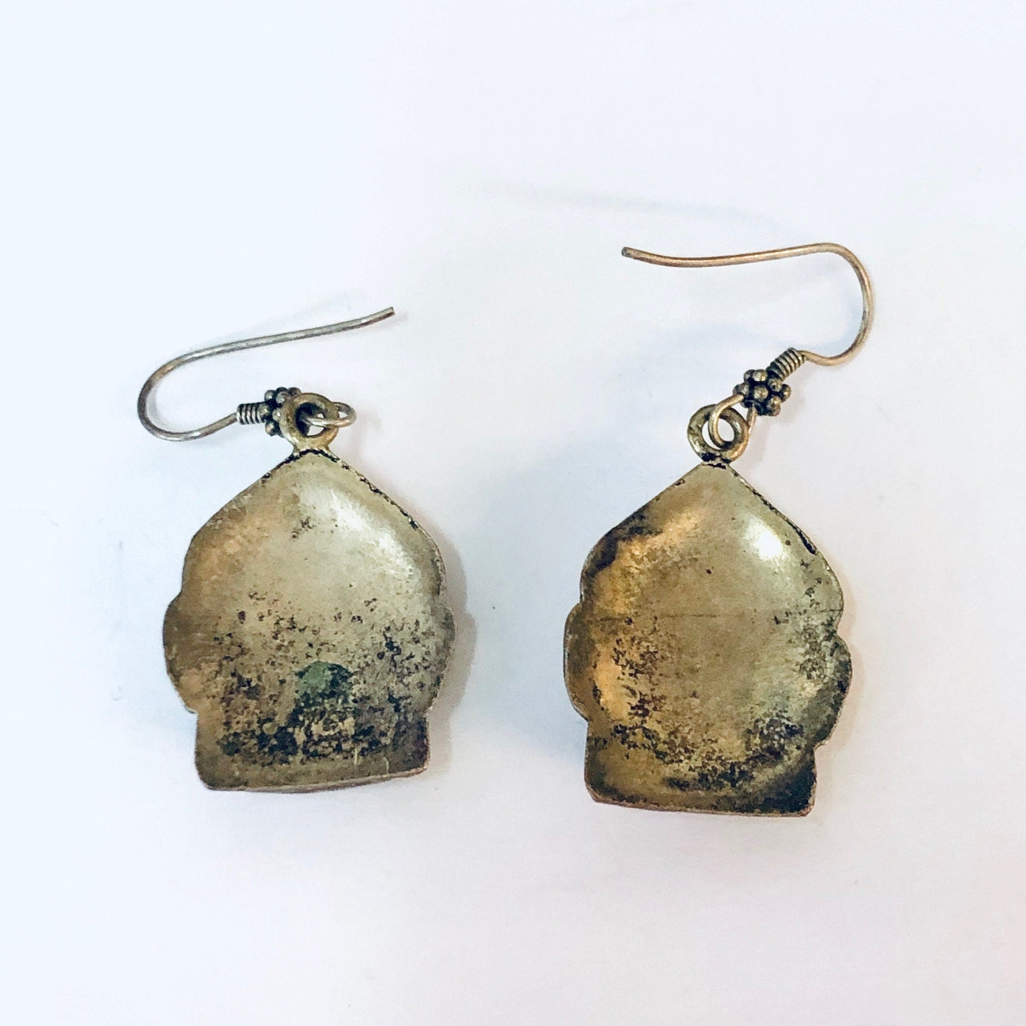 Vintage Earrings, Dangle Earrings, Statement Jewelry, Vintage Jewelry, Head Earrings, Goddess Jewelry, Face Earrings, Pierced Ears, Buddha