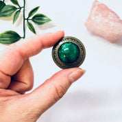 Vintage Earrings, Stud Earrings, Green Jewelry, Round Earrings, Large Earrings, Statement Jewelry, Brass Toned Earrings, Vintage Jewelry,