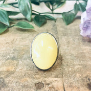 Vintage Ring, Silver Tone Ring, Yellow Stone, Yellow and Silver, Statement jewelry, Cocktail Ring, Unique Jewelry, Large Ring, Costume Ring