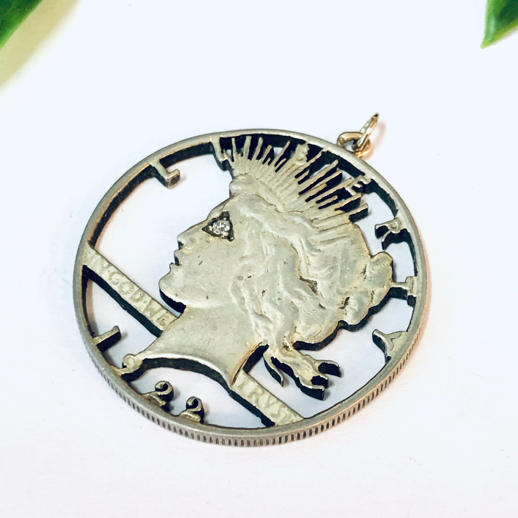 Vintage Pendant, Liberty Coin Pendant, Liberty Cut Out, Cut Out Pendant, Coin Jewelry, Liberty Coin, Coin Necklace, Liberty Head, Round