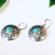 Vintage Earrings, Silver Earrings, Turquoise Jewelry, Vintage Jewelry, Boho Style, Bohemian Jewelry, Silver and Blue, Pierced Ears, Dangle