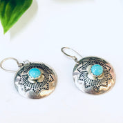 Vintage Earrings, Silver Earrings, Turquoise Jewelry, Vintage Jewelry, Boho Style, Bohemian Jewelry, Silver and Blue, Pierced Ears, Dangle