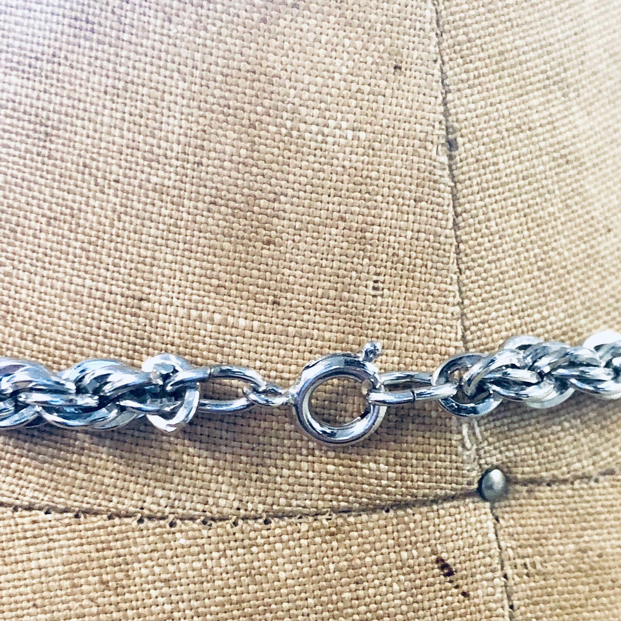 Vintage Chain, Rope Chain, Twisted Rope Chain, Silver Chain, Silver Necklace, Vintage Necklace, 925 Chain, Statement Jewelry, Long Chain
