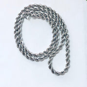 Vintage Chain, Rope Chain, Twisted Rope Chain, Silver Chain, Silver Necklace, Vintage Necklace, 925 Chain, Statement Jewelry, Long Chain