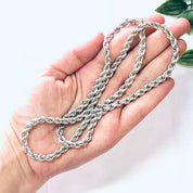 Vintage Chain, Rope Chain, Twisted Rope Chain, Silver Chain, Silver Necklace, Vintage Necklace, 925 Chain, Statement Jewelry, Long Chain