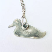 Vintage Necklace, Duck Necklace, Duck Pendant, Vintage jewelry, Skinny Chain, Silver Necklace, Silver Pendant, Silver Chain, 925 Necklace,