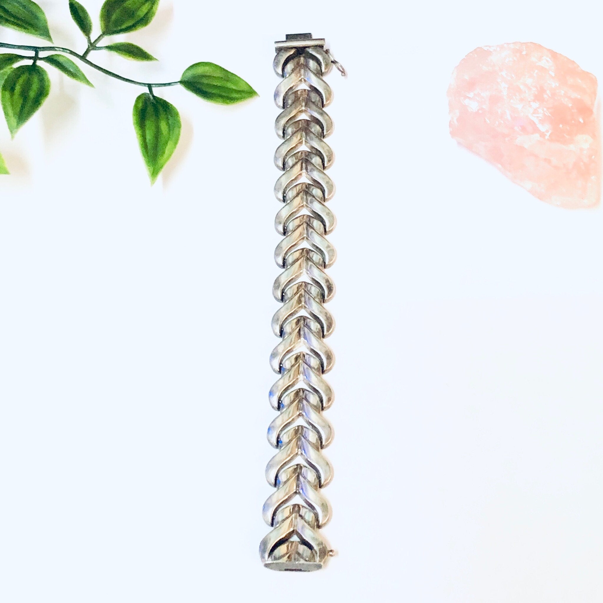 Vintage Bracelet, Silver Bracelet, Link Bracelet, Unique Jewelry, Heart Shaped Bracelet, Made in Italy, Simple Bracelet, Vintage Jewelry,