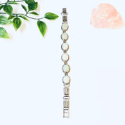 Vintage Bracelet, Link Bracelet, Silver Bracelet, Simple Jewelry, Vintage Jewelry, Light Green Gemstones, Green and Silver, 925 Bracelet