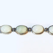 Vintage Bracelet, Link Bracelet, Silver Bracelet, Simple Jewelry, Vintage Jewelry, Light Green Gemstones, Green and Silver, 925 Bracelet
