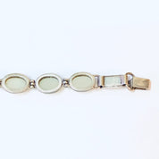 Vintage Bracelet, Link Bracelet, Silver Bracelet, Simple Jewelry, Vintage Jewelry, Light Green Gemstones, Green and Silver, 925 Bracelet