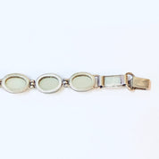 Vintage Bracelet, Link Bracelet, Silver Bracelet, Simple Jewelry, Vintage Jewelry, Light Green Gemstones, Green and Silver, 925 Bracelet