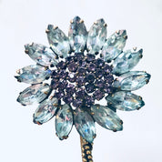 Vintage Brooch, Weiss Brooch, Rhinestone Jewelry, Flower Pin, Large Pin, Daisy Brooch, Vintage Jewelry, Weiss Jewelry, Costume Jewelry, Blue