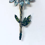 Vintage Brooch, Weiss Brooch, Rhinestone Jewelry, Flower Pin, Large Pin, Daisy Brooch, Vintage Jewelry, Weiss Jewelry, Costume Jewelry, Blue