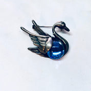 Vintage Pin, Silver Brooch, Vintage Brooch, Vintage jewelry, Bird Jewelry, Swan Pin, Blue Stone, Silver and Blue, Bird Brooch, Duck Pin, 925